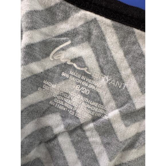 Lane Bryant 18/20 Cami Rayon Blend Black White Chevron with Lace - Picture 3 of 8